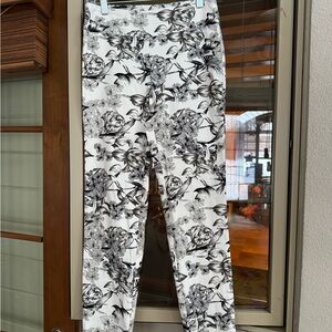 Monochrome Floral Women's Trousers